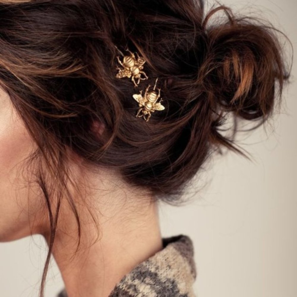 Gold Bumble Bee Bobby Pins
